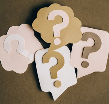 cardboard question marks