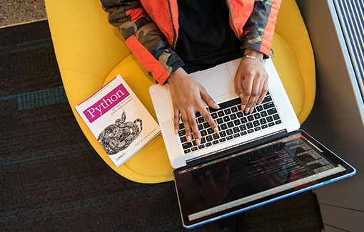 a student using Python