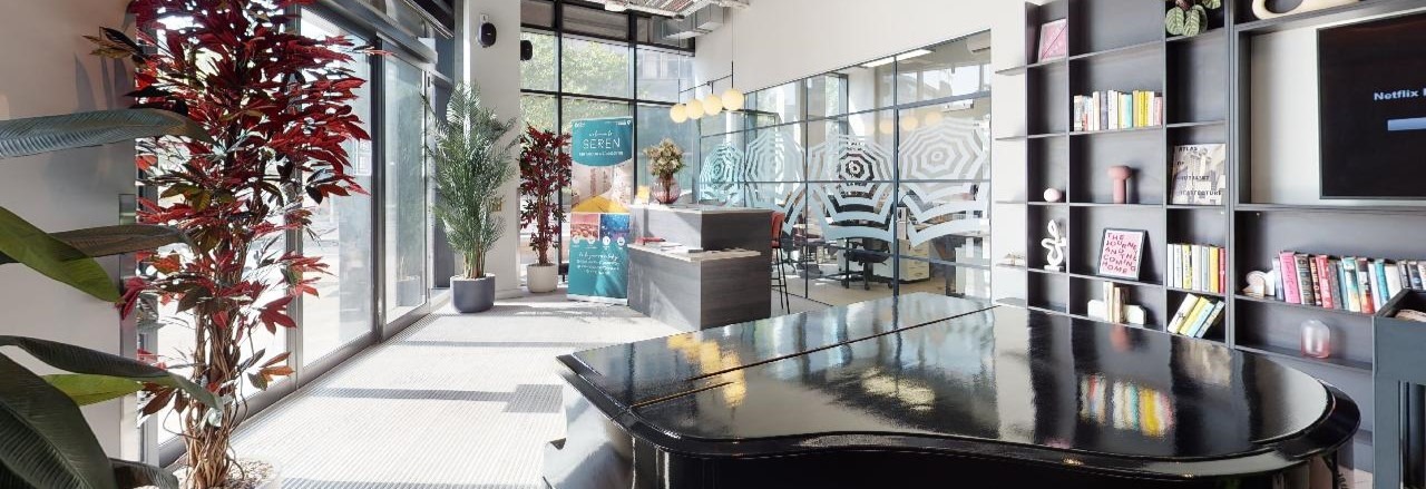 Photograph of Reception area inside Seren's entrance