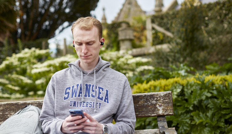Male student on phone