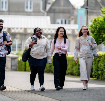 Student walking down The Mall