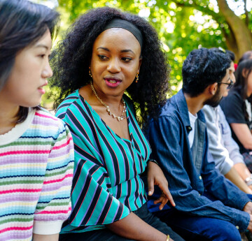 International students talking
