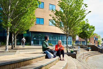 Students outside digital technium