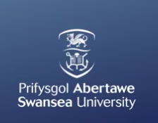 Blue background with Swansea University logo 