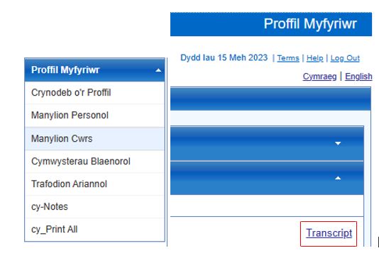Student profile WELSH