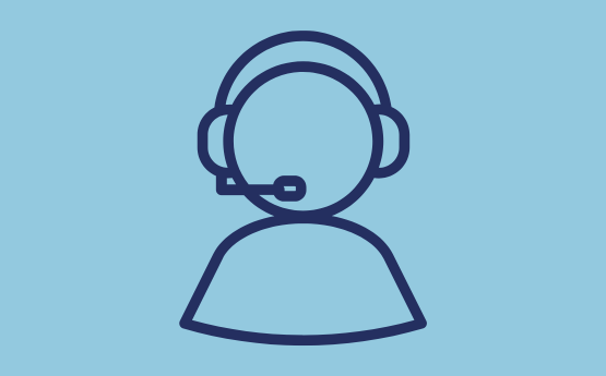 a graphic of someone on the phone using a headset